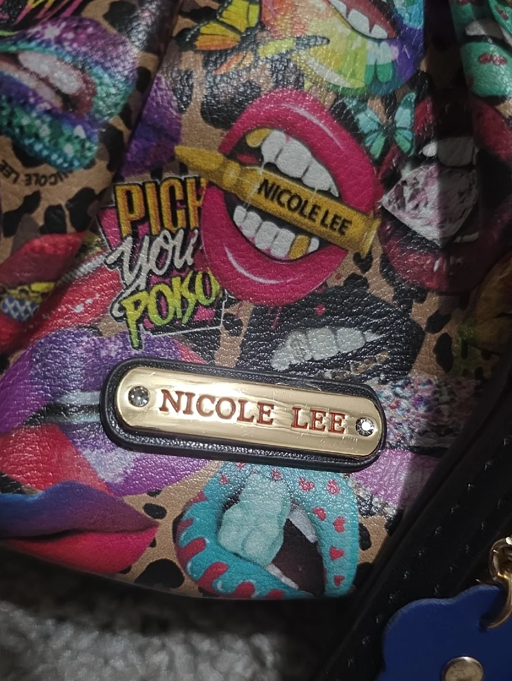 Nicole Lee Printed Coin Purse Collection Wristlet All Emotion with Bag Charms - Picture 4 of 13